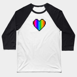 Pixel Pride Heart Baseball T-Shirt